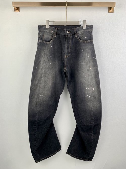 Dior Hand - Painted Vintage Curved Jeans