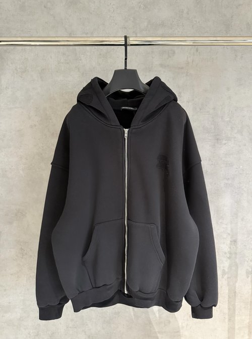 Balenciaga Quality Zip-Up Hoodie Featuring Laser-Cut Patterns