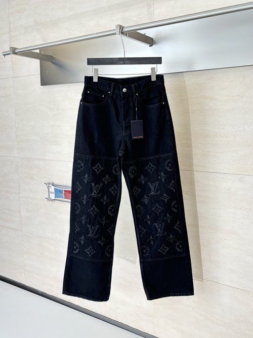 Louis Vuitton Monogram Embellished Denim Jeans for Every Occasion