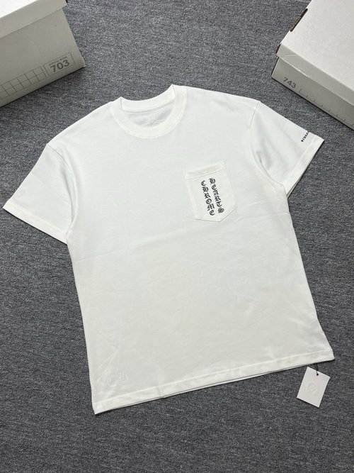 Chrome Hearts Black and White Short Sleeve T-Shirt, 280g Fabric