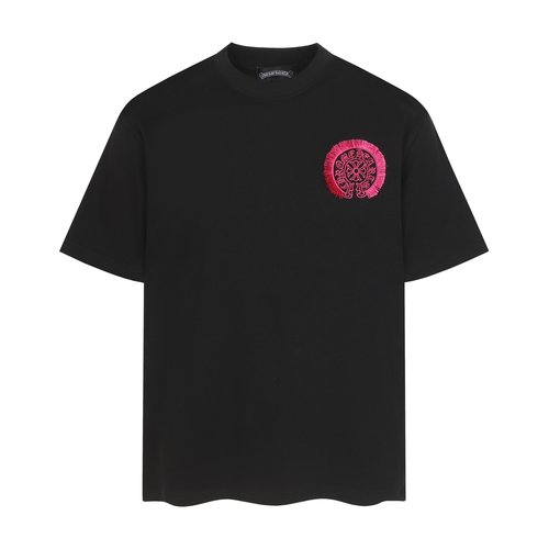 Chrome Hearts Custom Fabric Round Neck T-Shirt with Cross Embroidered