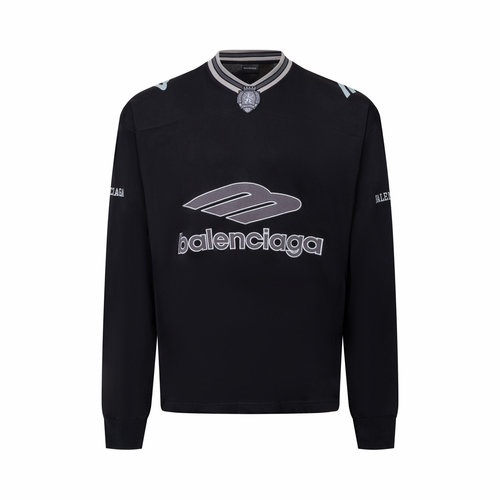 Balenciaga Black V-Neck Long Sleeve with Soccer Series Design