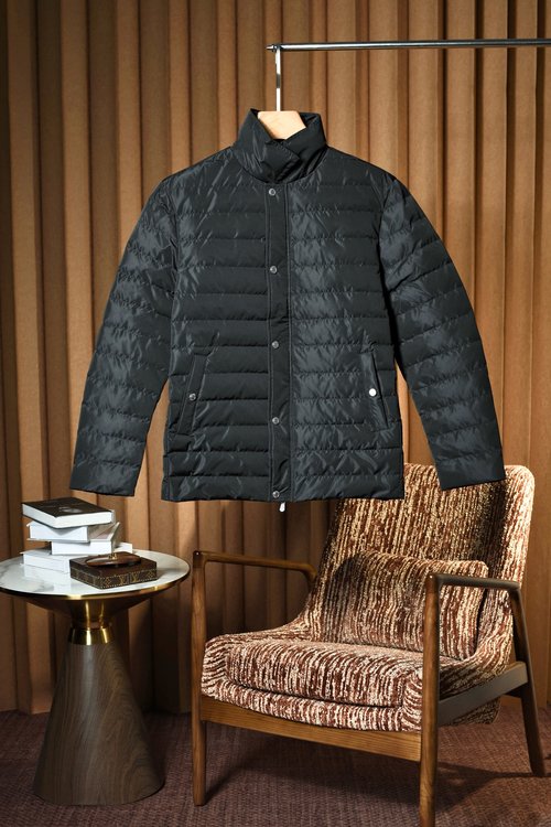 Brunello Cucinelli Solid Color Down Jacket with Loose Fit