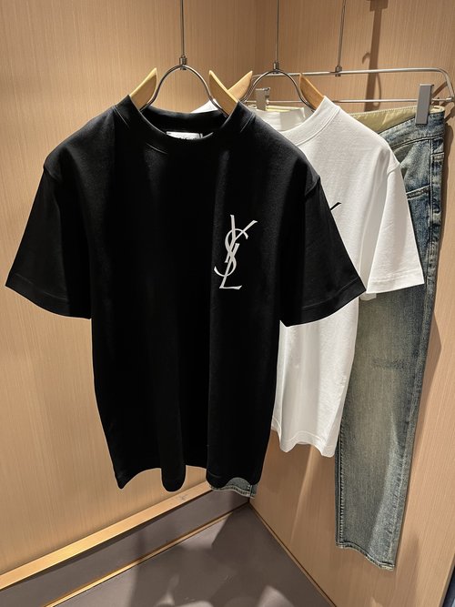Yves Saint Laurent Trendy Exclusive Cotton T-Shirt with Logo
