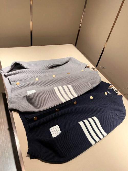 Thom Browne Knit Wool Sweater with Striped Design