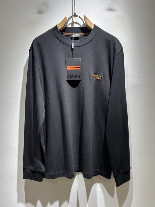 Zegna Cozy Long-Sleeve Shirt with Embroidery Logo