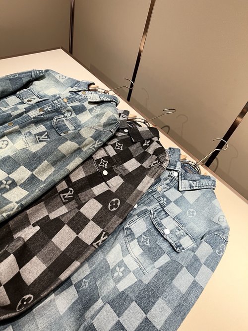 Louis Vuitton Denim Shirt with Panoramic Logo, Luxury & Soft