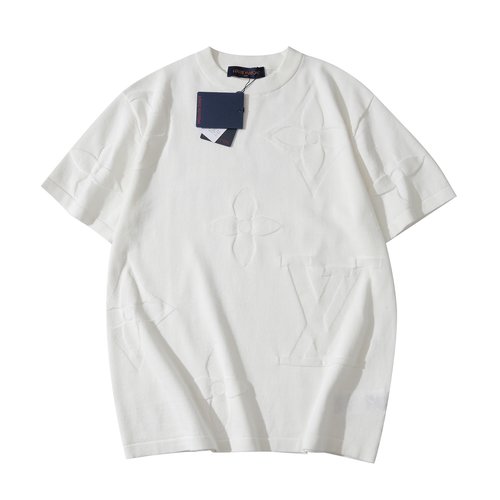 Louis Vuitton Embossed Jacquard Knit Short-Sleeve T-Shirt