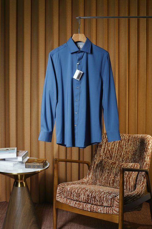 Brunello Cucinelli Soft Wool Twill Shirt with Windsor Collar