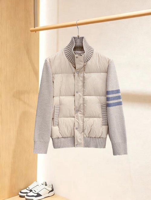 Thom Browne 90 White Duck Down Knit-Blended Parka