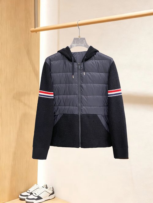 Thom Browne 90 White Duck Down Knit-Blended Parka