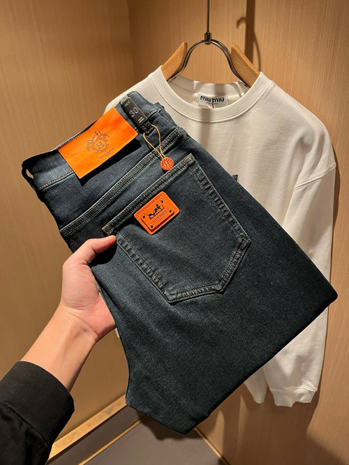 Hermes High - end Denim with Signature Design