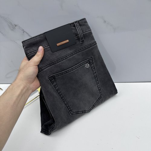 Zegna Premium Distressed Jeans, Breathable and Comfortable