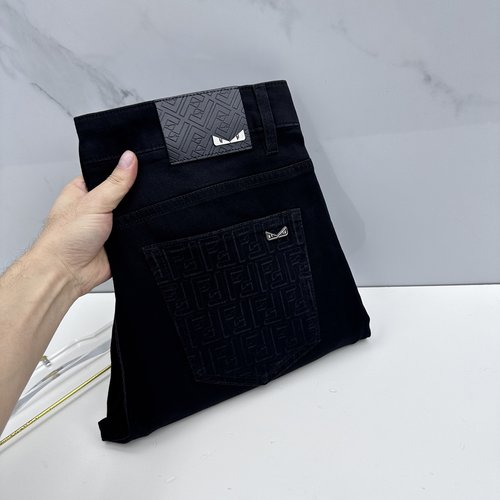 Fendi Premium Distressed Jeans, Breathable and Comfortable