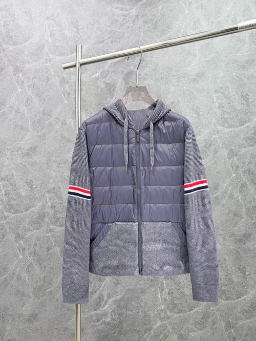 Thom Browne 90 Down Filled Knit-Trimmed Slim-Fit Jacket