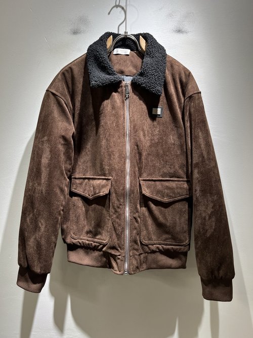 Loewe Imitated Fur Leather Jacket with Logo Design