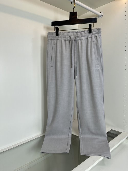 Prada Elegant Linen Elastic Waist Straight Leg Casual Pants