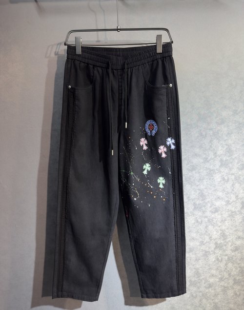 Chrome Hearts Loose straight casual pants with work style