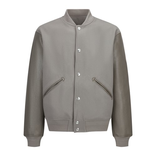 Dior Suede Patch Sleeve Embroidered Baseball Jacket