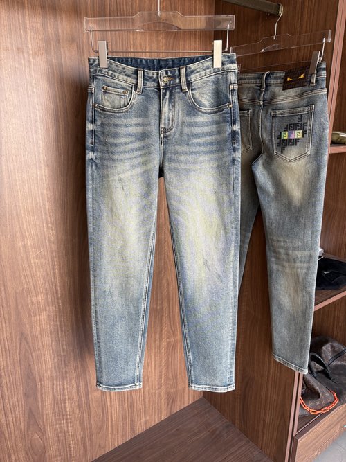 Fendi Soft Jeans with Luxury Leather Waist Tag