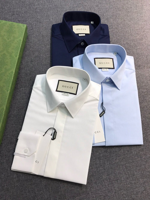 Gucci Luxury Long-Sleeve Shirt with Exquisite Embroidered Logo