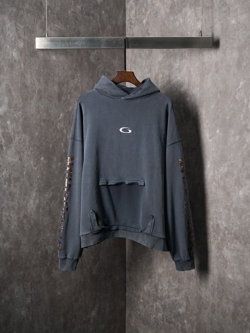 Balenciaga Distressed Hoodie with Artistic Details