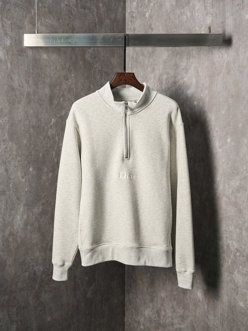Dior Half-Zip Embroidered Turtleneck Sweatshirt