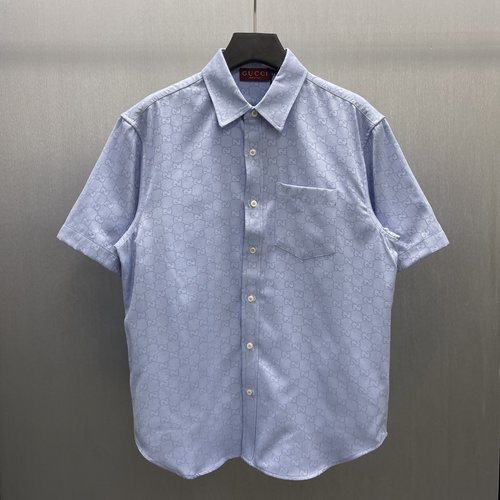 Gucci Blue Patterned Short Shirt