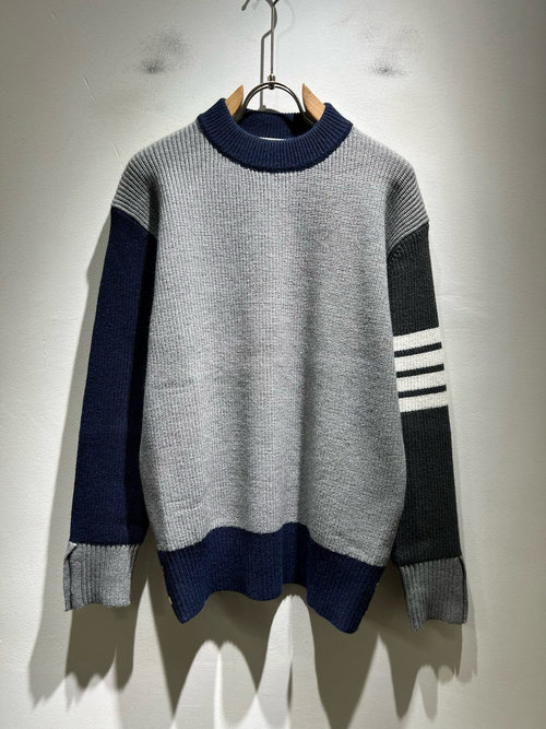Thom Browne Soft Knit Wool Sweater with Classic Stripes