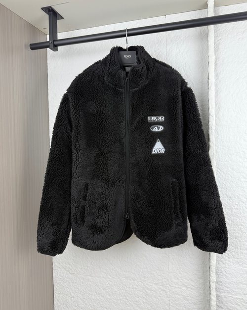 Dior LIFESTYLE Logo Fleece Coat
