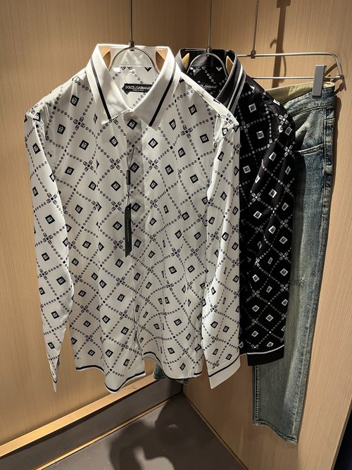 Dolce & Gabbana Stylish Cotton Blend Shirt with Gradient and Logo Embellishment