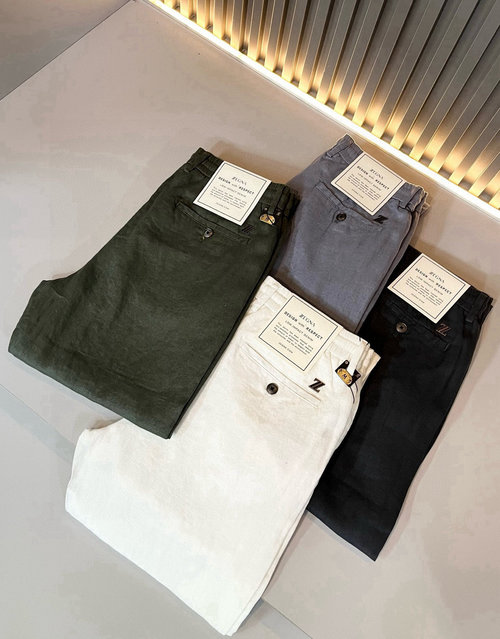Zegna Original Factory OEM Linen Casual Trousers