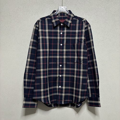 Gucci Small Letter Jacquard Long-Sleeve Shirt