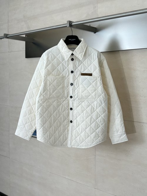 Bottega Veneta Quilted Cotton Classic Jacket with Logo