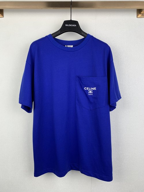 Celine Embroidered Short Sleeve T-Shirt in Premium Fabric