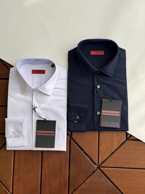 Zegna Business Shirt with Satin Fabric and Fine Details