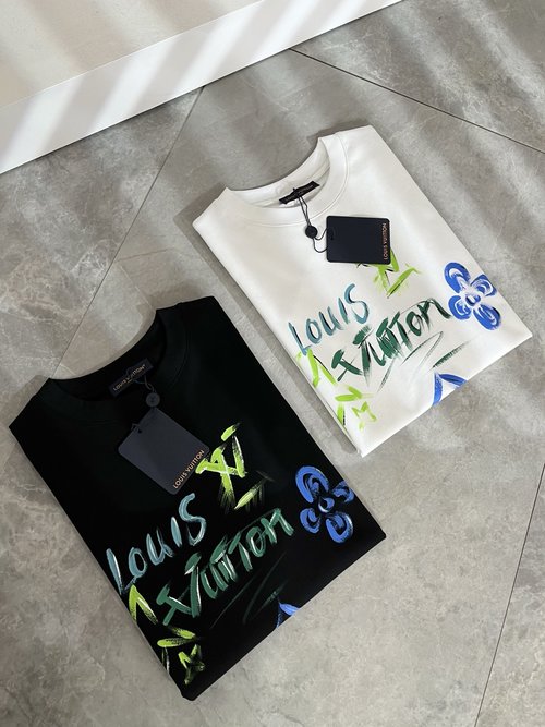 Louis Vuitton Fashionable Premium Cotton Embroidered Short-Sleeve T-Shirt