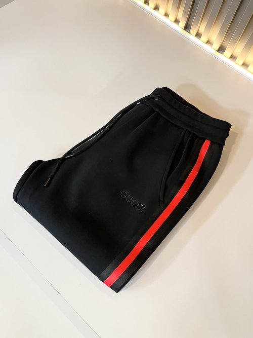 Gucci Soft Cotton Embroidered Logo Casual Pants
