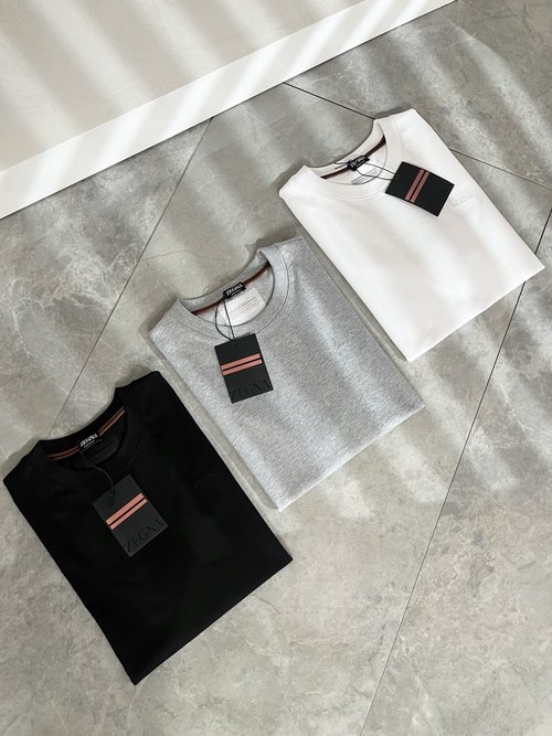 Zegna High-Quality Cotton Shirt with Embroidered Chest Logo