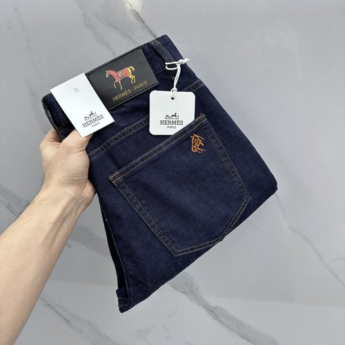 Hermes Custom High-Quality Denim Jeans, Premium Fabric