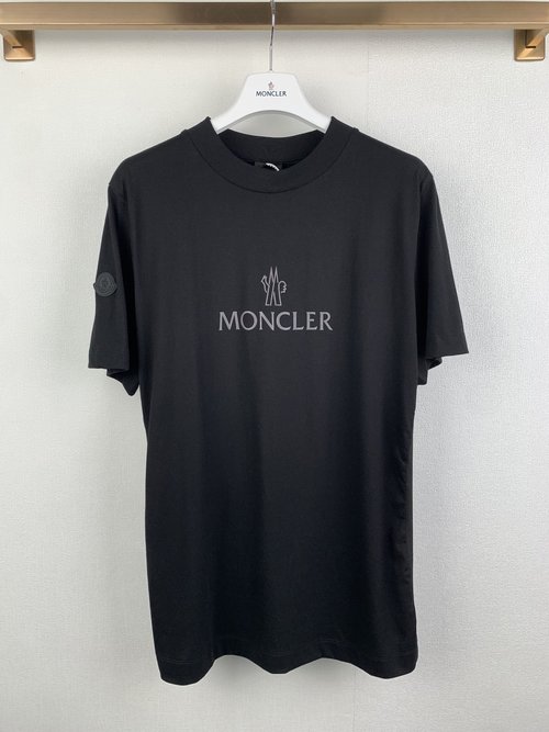 Moncler Cotton Ice Yarn Short Sleeve Printed T-Shirt