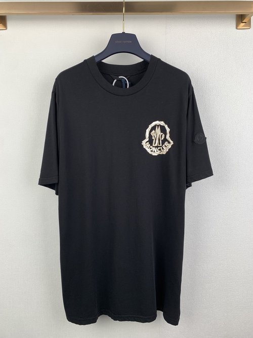 Moncler Cotton Ice Yarn Short Sleeve T-Shirt with Logo
