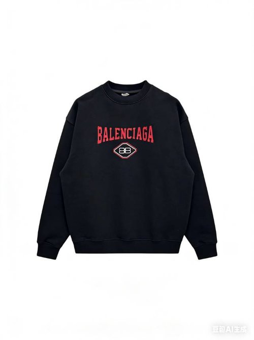 Balenciaga 420g Fleece Long Sleeve Round Neck Sweatshirt