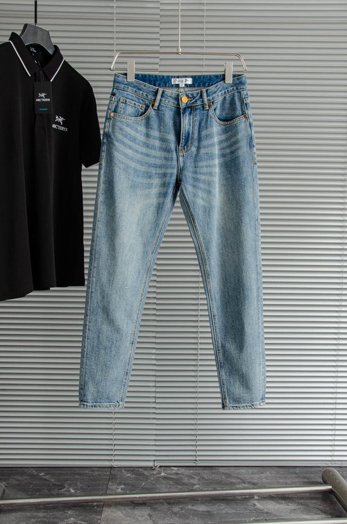 Dior Imported Straight Jeans with Logo Accents