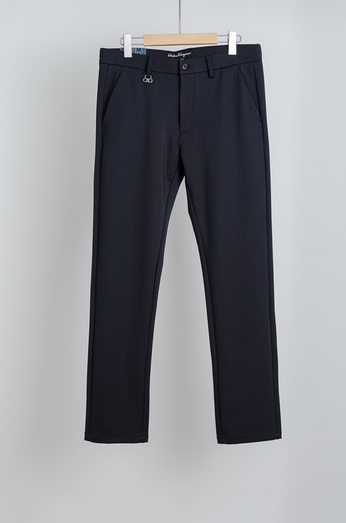 Ferragamo Minimalist Straight-leg Casual Trousers with Logo