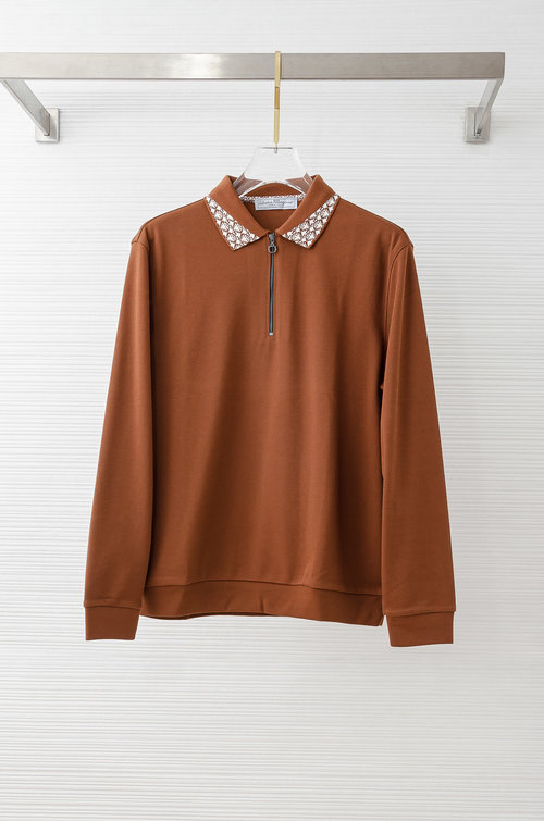 Ferragamo Premium Comfortable and Versatile Fleece Long-Sleeve T-Shirt