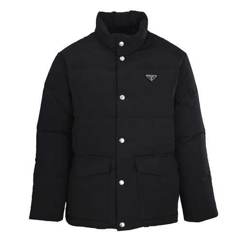 Prada Nylon Knit Down Jacket with Custom Buttons