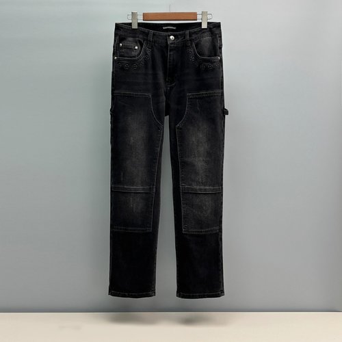 Chrome Hearts Straight Jeans with Custom Logo & Soft Fabric