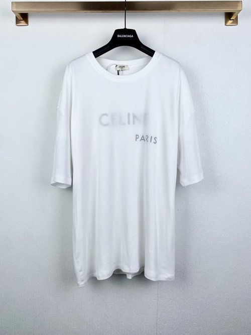 Celine Two-layer Printed Knit T-Shirt with Custom Logo