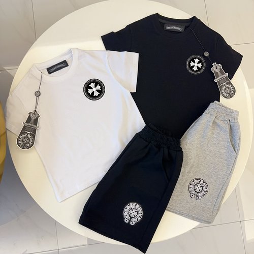 Chrome Hearts High-End 100 Cotton Boys & Girls Kids Set 